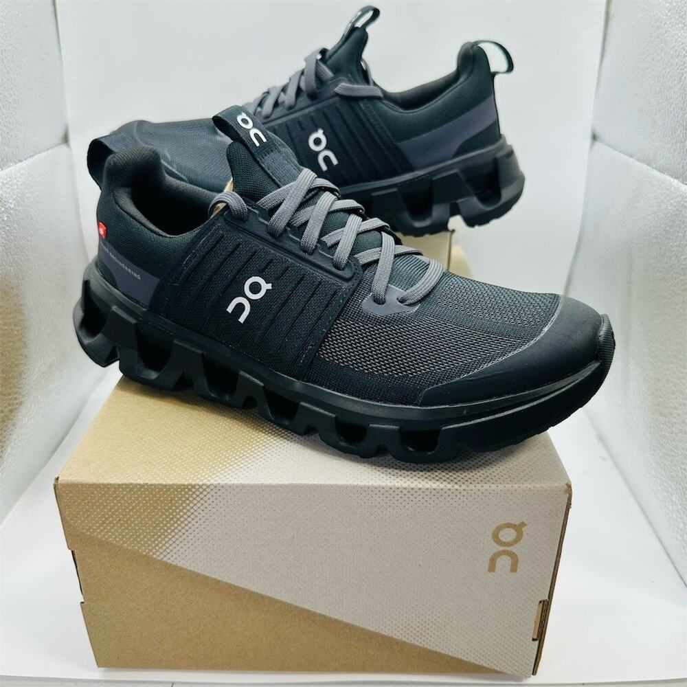On Running Cloudswift Youth Running Sneakers Black/Gray Kids US 6 Lace Up